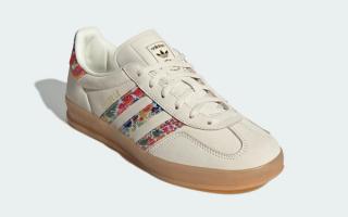 The Adidas Gazelle Indoor x Liberty London "Off White/Gold Metallic" is Available Now