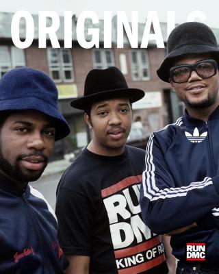 Run-D.M.C. shot by Ebet Roberts (1986). Photo via adidas Originals.