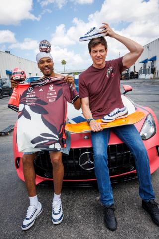 Tyshawn Jones Links with Toto Wolff for an Unexpected Skate Moment in Miami