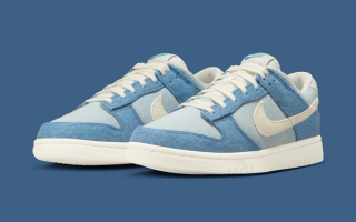 A Women's Nike Dunk Low Appears in "Smokey Blue Denim" Outfit